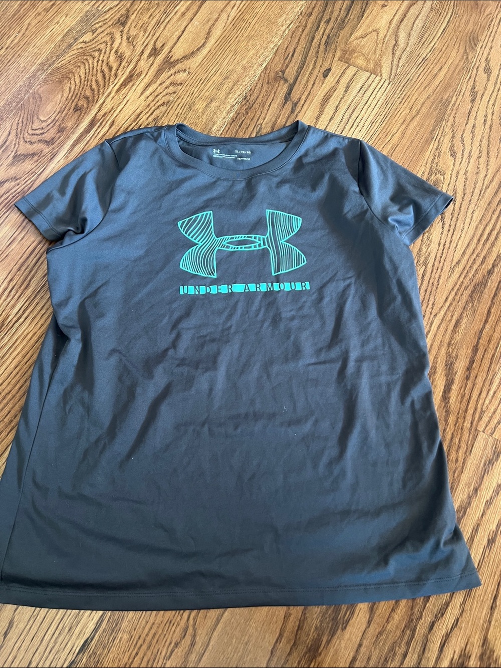 Under Armour charcoal gray T-Shirt with Teal Logo